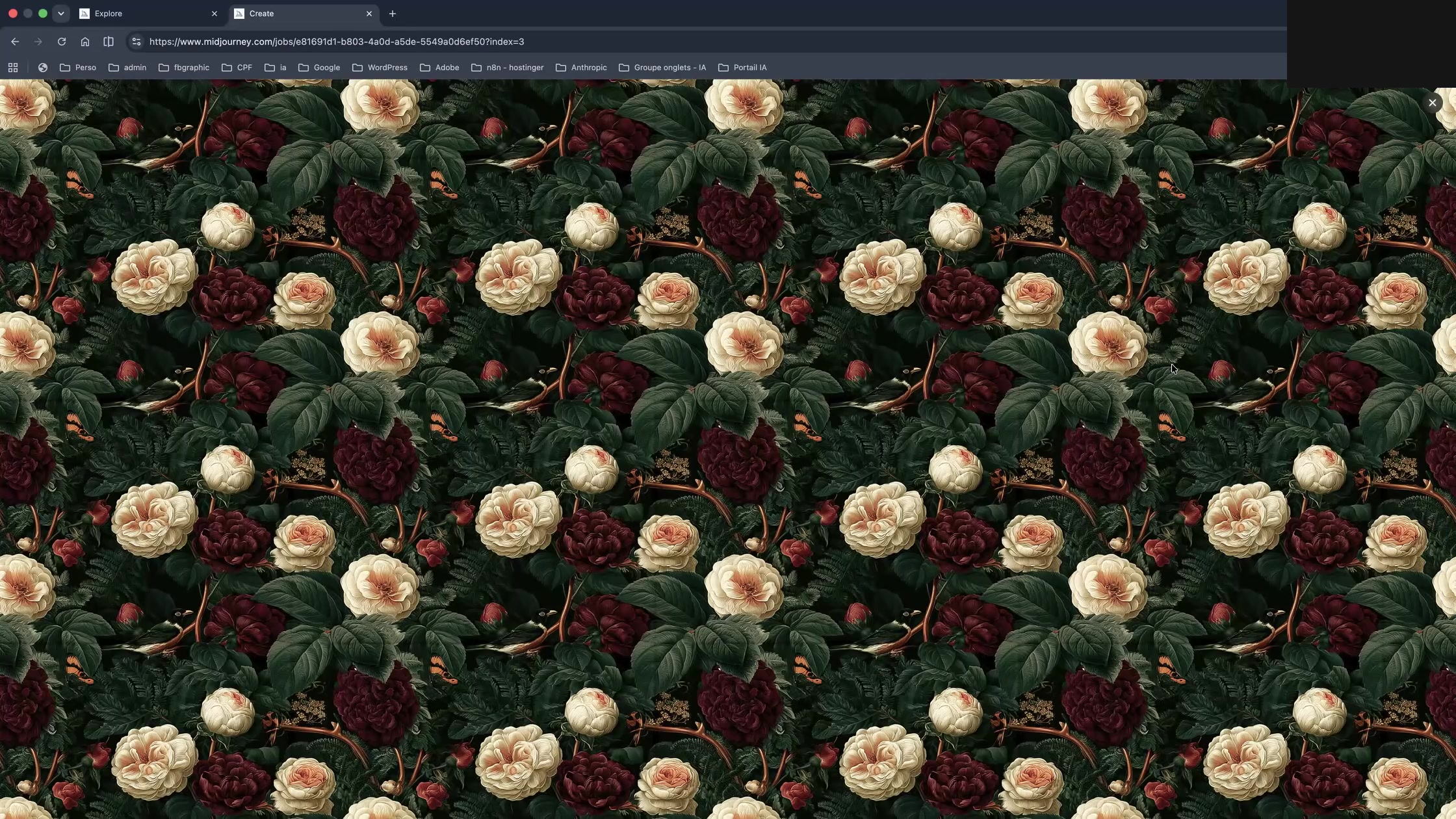 Actions de création Midjourney : vary upscale rerun edit et animate