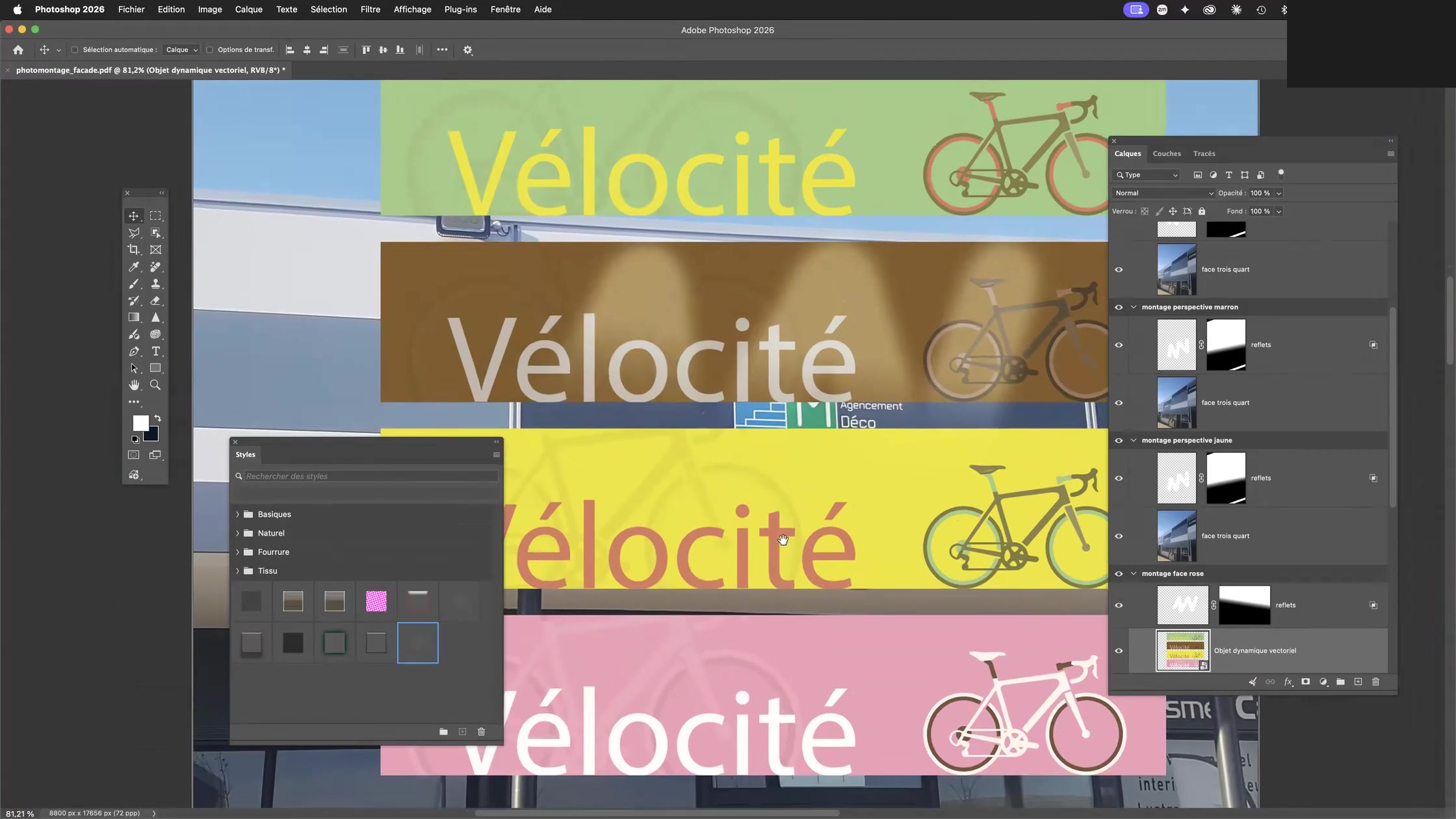 Adobe Photoshop et les objets dynamiques 8 Les bandeaux Vélocité collés en objet dynamique vectoriel dans Photoshop