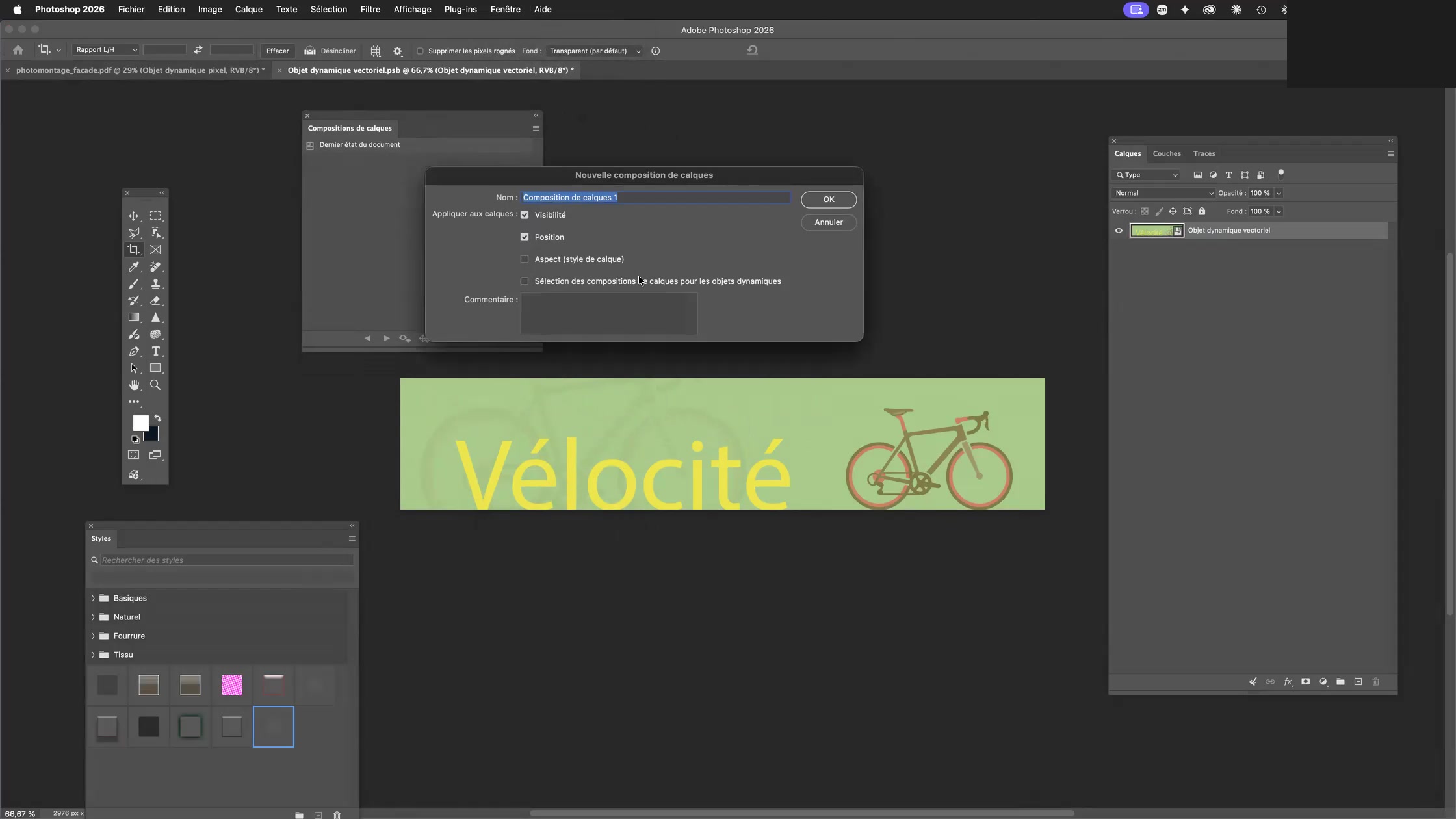Adobe Photoshop et les objets dynamiques 11 Création d’une nouvelle composition de calques dans Adobe Photoshop