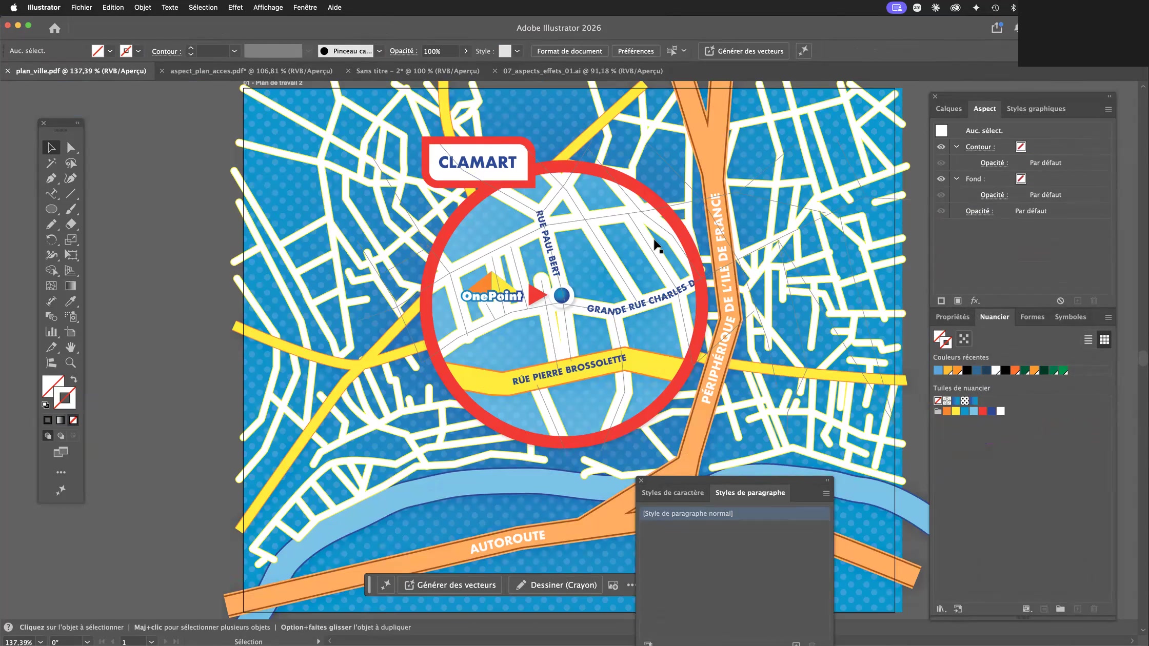 Adobe Illustrator et la palette aspect 17 Plan d’accès final créé avec la palette Aspect d’Adobe Illustrator