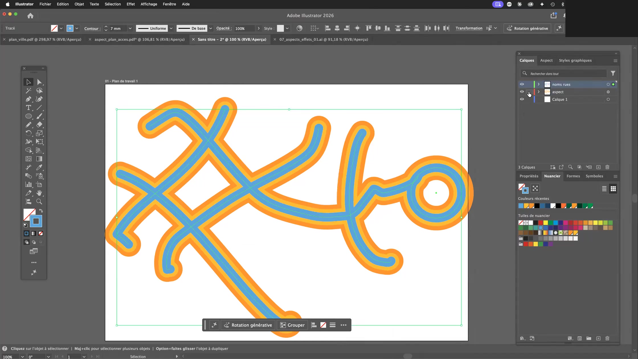 Adobe Illustrator et la palette aspect 13 Variante de couleur appliquée via l’aspect de calque dans Adobe Illustrator