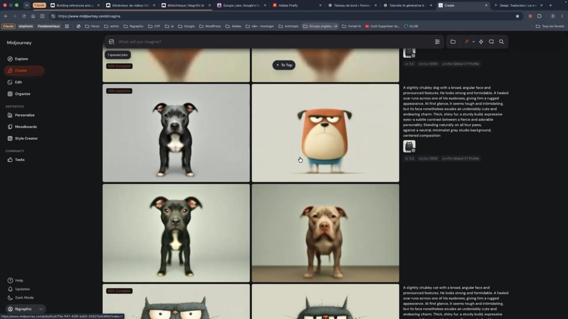 Midjourney et les matrices de permutation 12 Déclinaisons chien lion et cheval générées par la matrice de permutation Midjourney