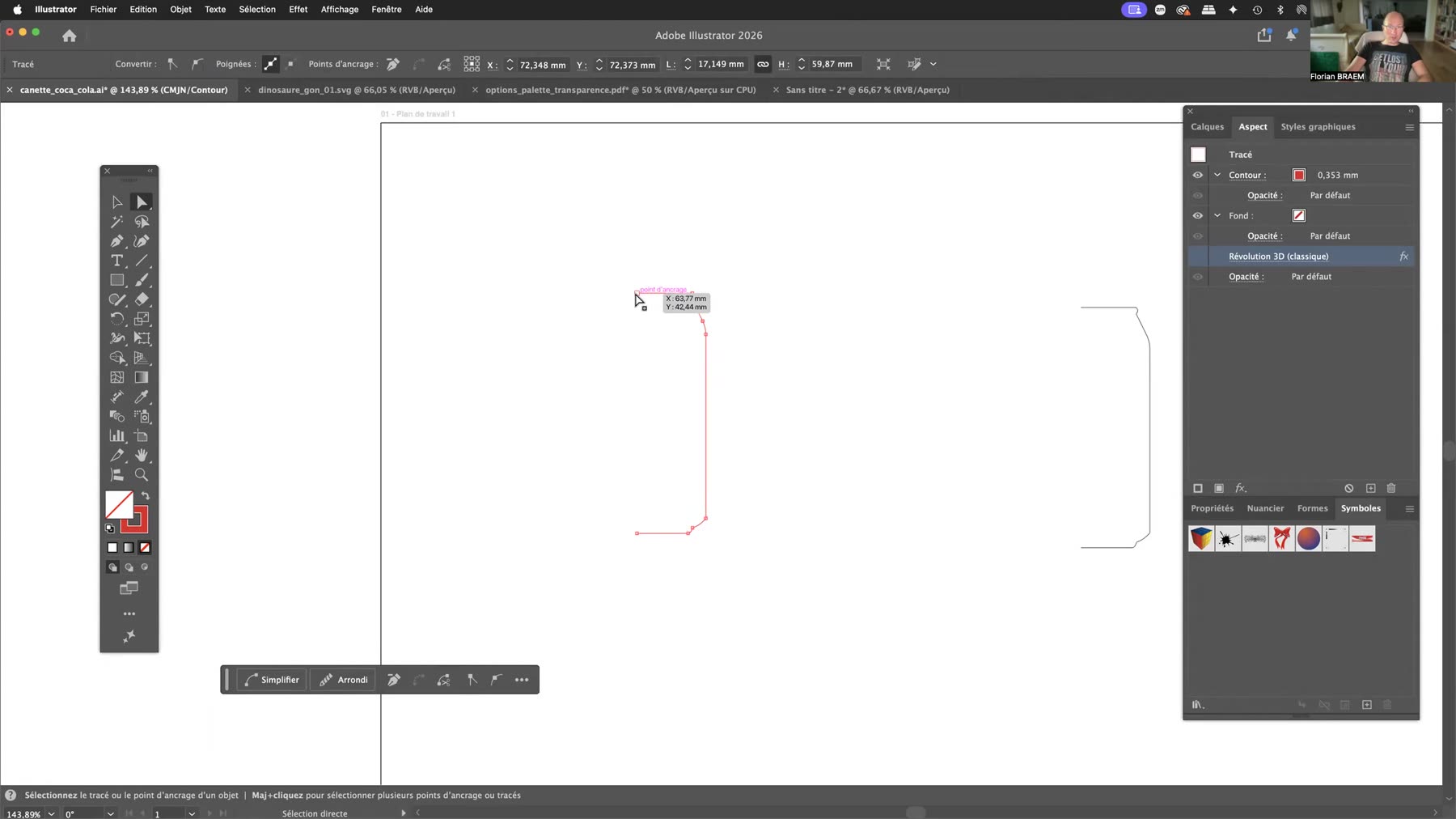 Modification des points d’ancrage du tracé source avec l’outil Sélection directe dans Illustrator Modification des points d’ancrage du tracé source avec l’outil Sélection directe dans Illustrator