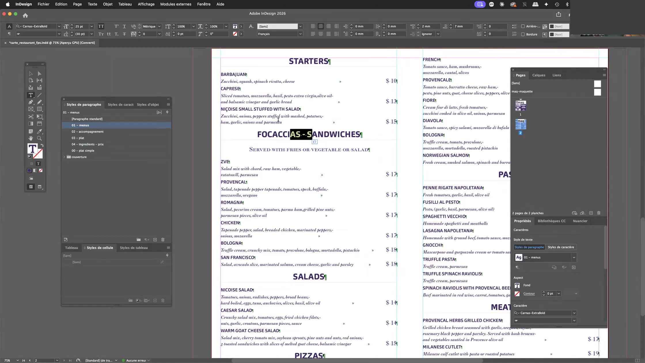 Adobe Indesign et les styles imbriqués, styles GREP, styles suivants 4 Panneau Styles de paragraphe d'InDesign avec la bibliothèque de styles numérotés de la carte