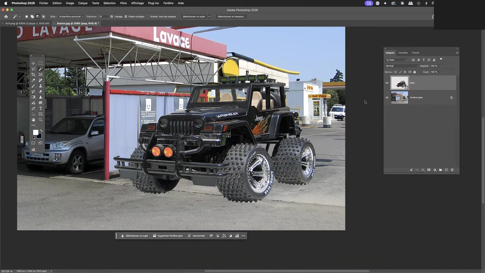 Objet importé dans Photoshop avec une orientation incompatible avec la perspective de la scène Objet importé dans Photoshop avec une orientation incompatible avec la perspective de la scène